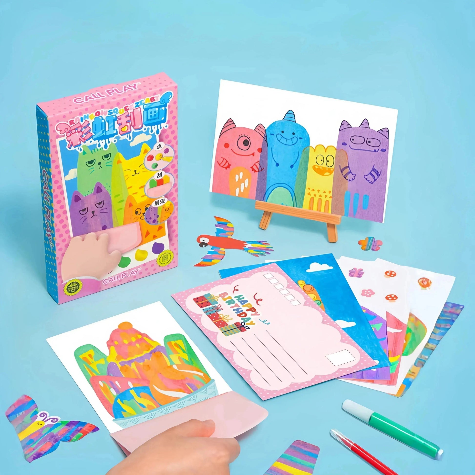 Squeegee Art Paint Kit – 35 Pieces Kids Dot Color Scratch Set Mivoza Deutschland