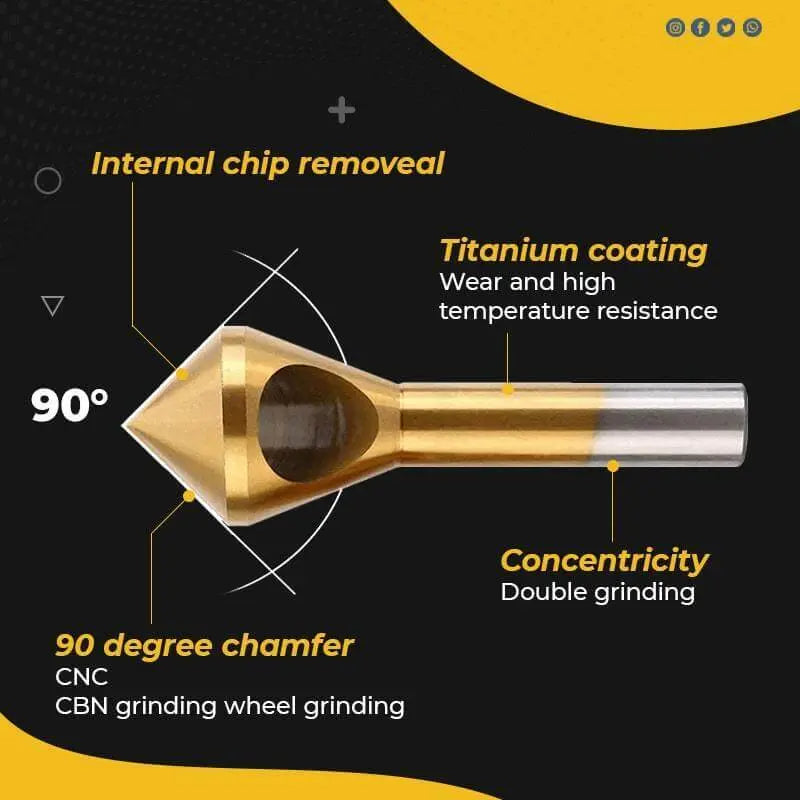 🔥Titanium Coated Countersink Chamfer Tool（4 PCS） Zorenza