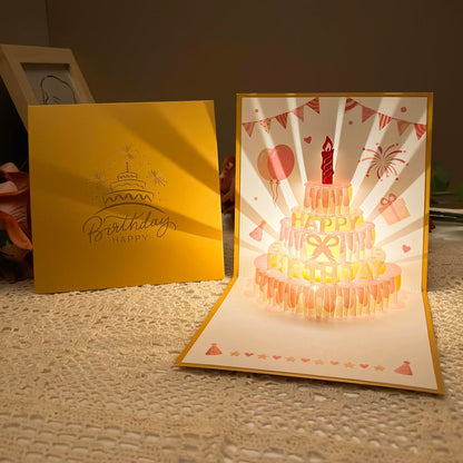 3D Pop-up Birthday Card – Handmade Greeting Card with LED Light and Music Homezys