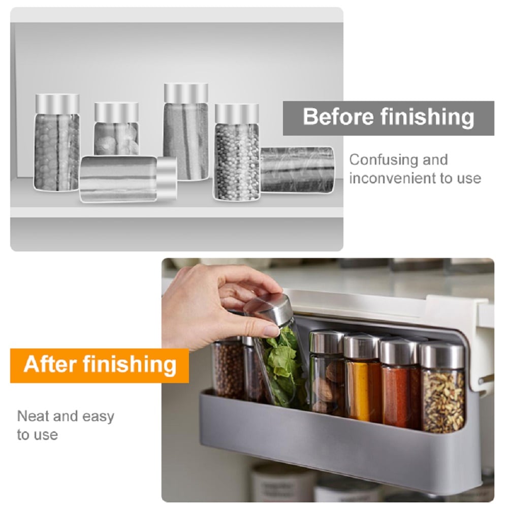 Kitchen Container Organizer – Hanging Spice Rack with Easy Installation Homezys