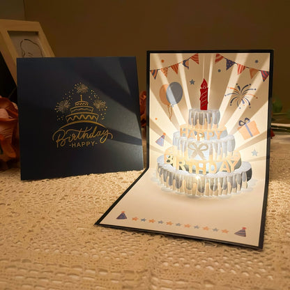 3D Pop-up Birthday Card – Handmade Greeting Card with LED Light and Music Homezys