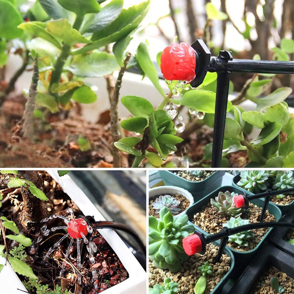 100-Pack Adjustable 360° Drip Irrigation Emitters – Optimize Watering for Gardens Homezys