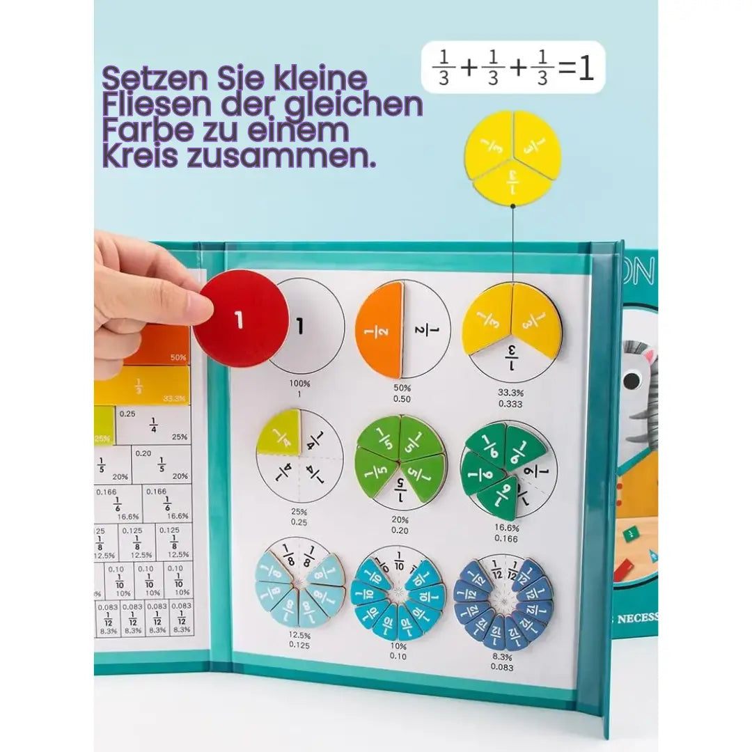 Magnetic Fraction Learning Tiles — Interactive Math Set for Kids Homezys