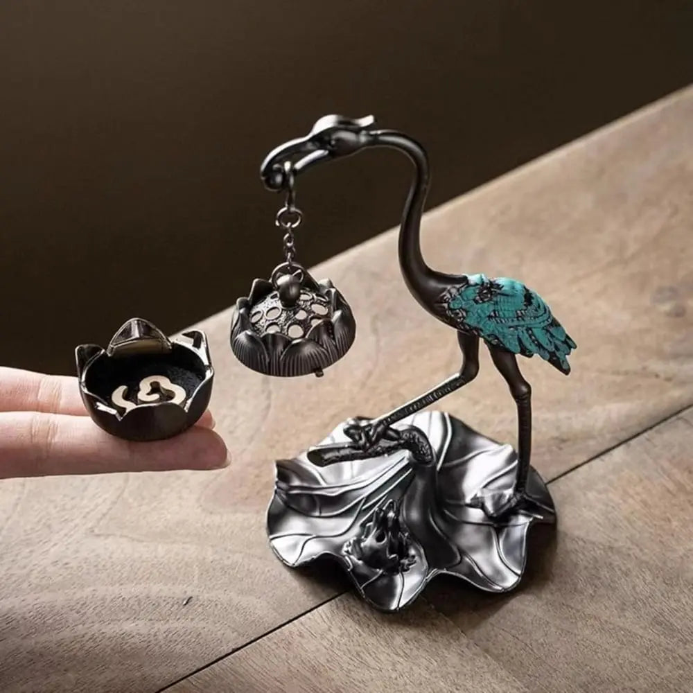 Lotus Crane Decoration & Aroma Diffuser – For Relaxed Senses & Warm Ambience Homezys