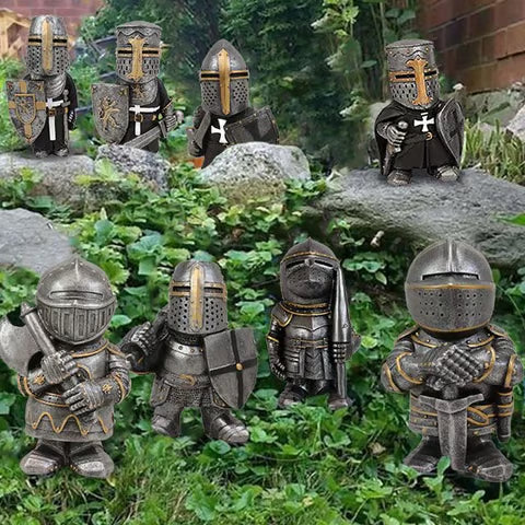 Medieval Garden Gnome Statue – Hand-Painted Resin Guardian Figurine Homezys