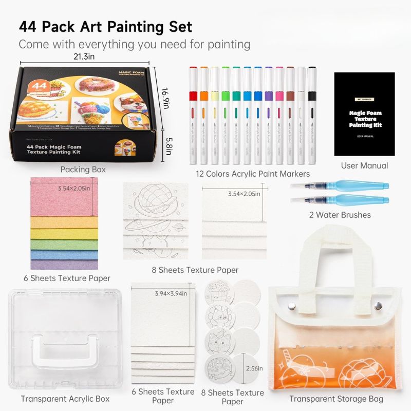 3D Foam Structure Art Set – Creative Craft Kit with Colored Pencils Homezys