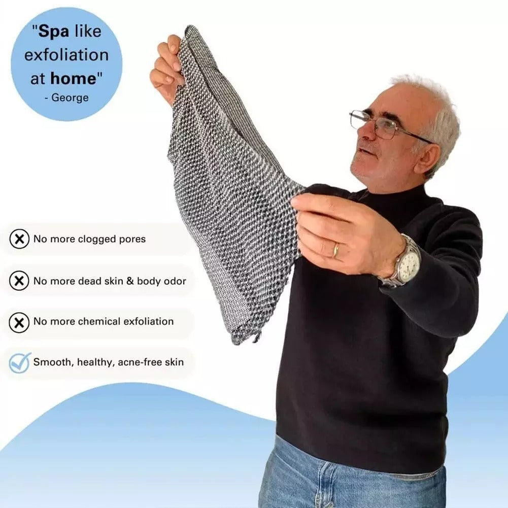 Buy 1 Get 1 | Antibacterial Exfoliating Shower Towel with Bamboo Charcoal Homezys