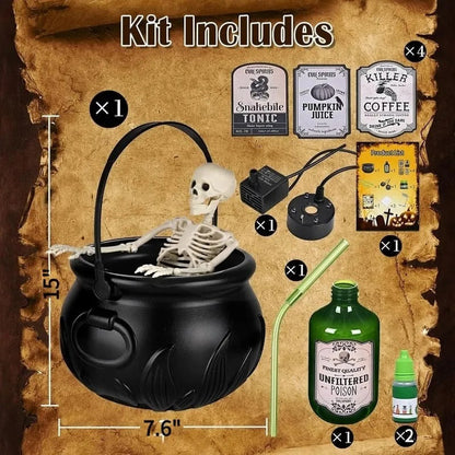 Spooky witch’s cauldron – Fog and floating magic bottle feature Homezys