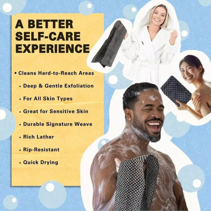 Buy 1 Get 1 | Antibacterial Exfoliating Shower Towel with Bamboo Charcoal Homezys