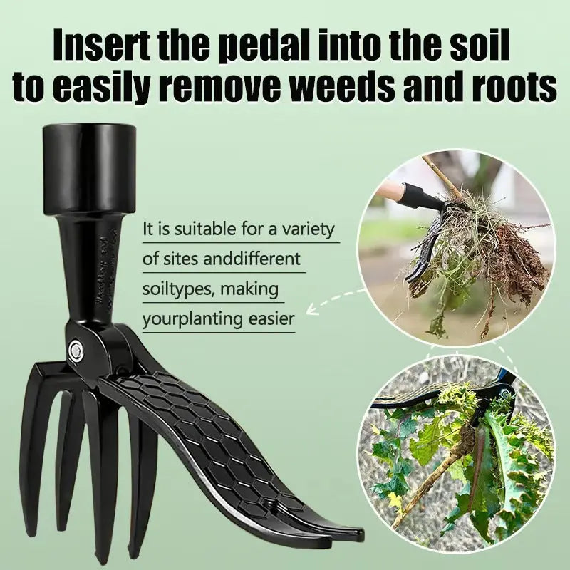 Ergonomic Stand-Up Weed Puller – With Clever pedal mechanism for effortless weeding Homezys