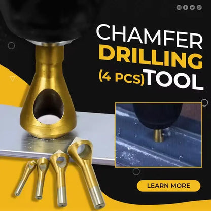 set of 4 countersink drills with titanium coating - For wood, PVC, metal & more Zorenza