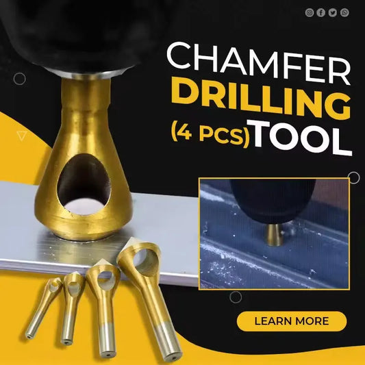 set of 4 countersink drills with titanium coating - For wood, PVC, metal & more Zorenza