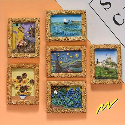 Van Gogh Refrigerator Magnets with 3D Art Details Homezys