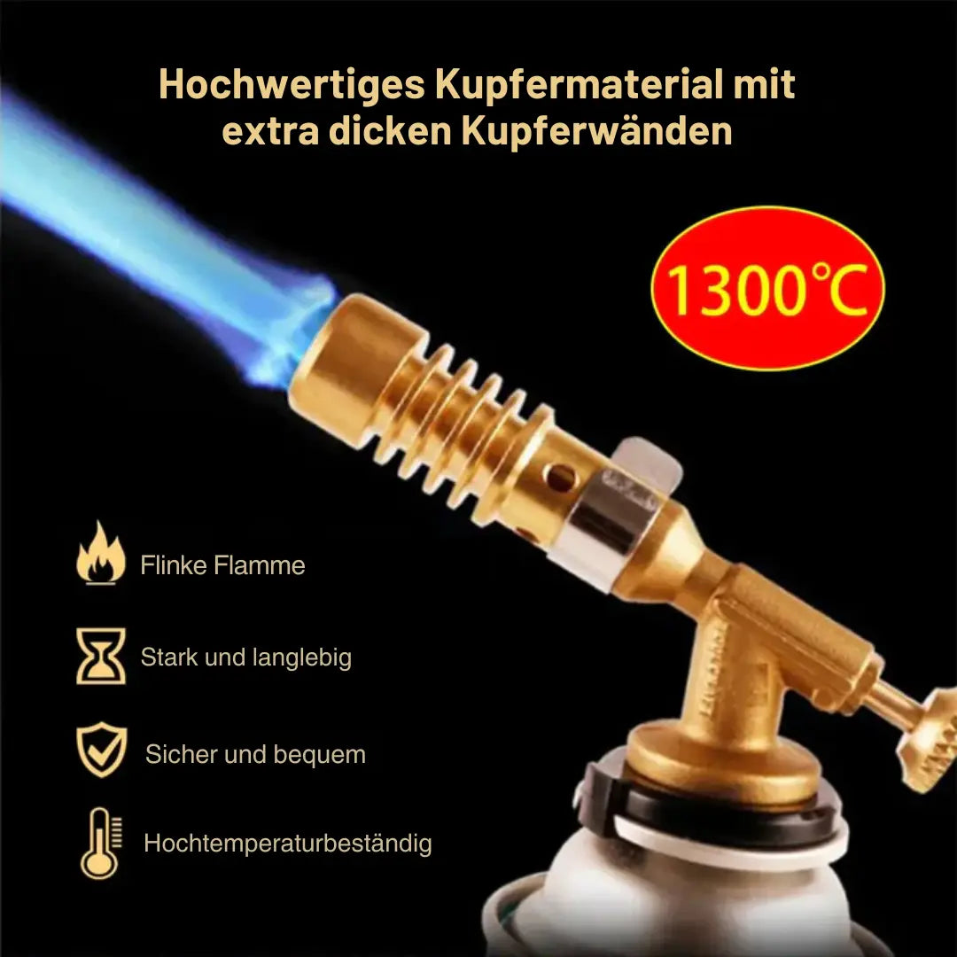 Portable Copper Gas Burner – Safe Ignition with Safety Lock Homezys