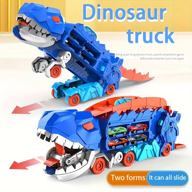 Dinosaur Transporter – Foldable Race Track with Metal Cars Homezys