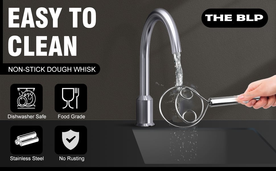 Dough mixer made of food-safe stainless steel - stable & perfect for baking Homezys