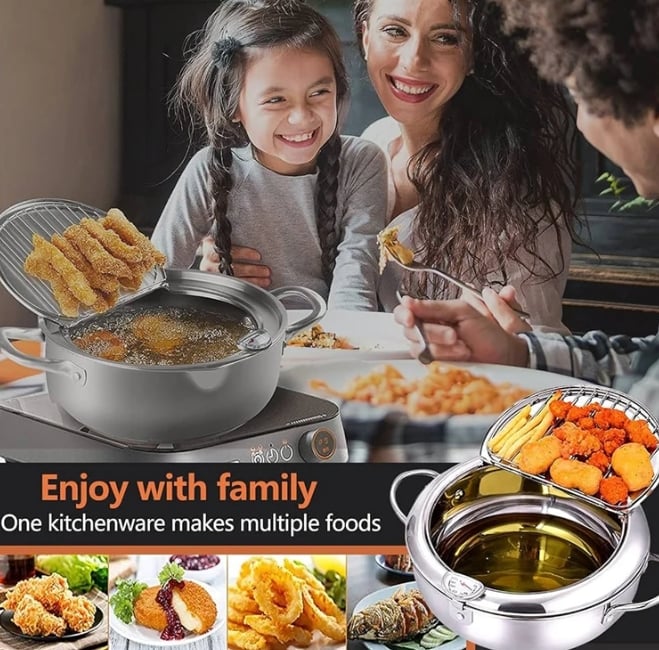 Stainless Steel Deep Fryer — Enjoy Crispy, Save Fat Homezys