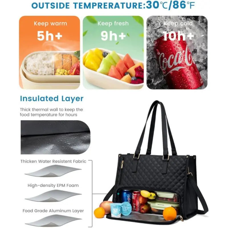 2-in-1 Insulated Lunch & Organiser Bag with Pouch Homezys