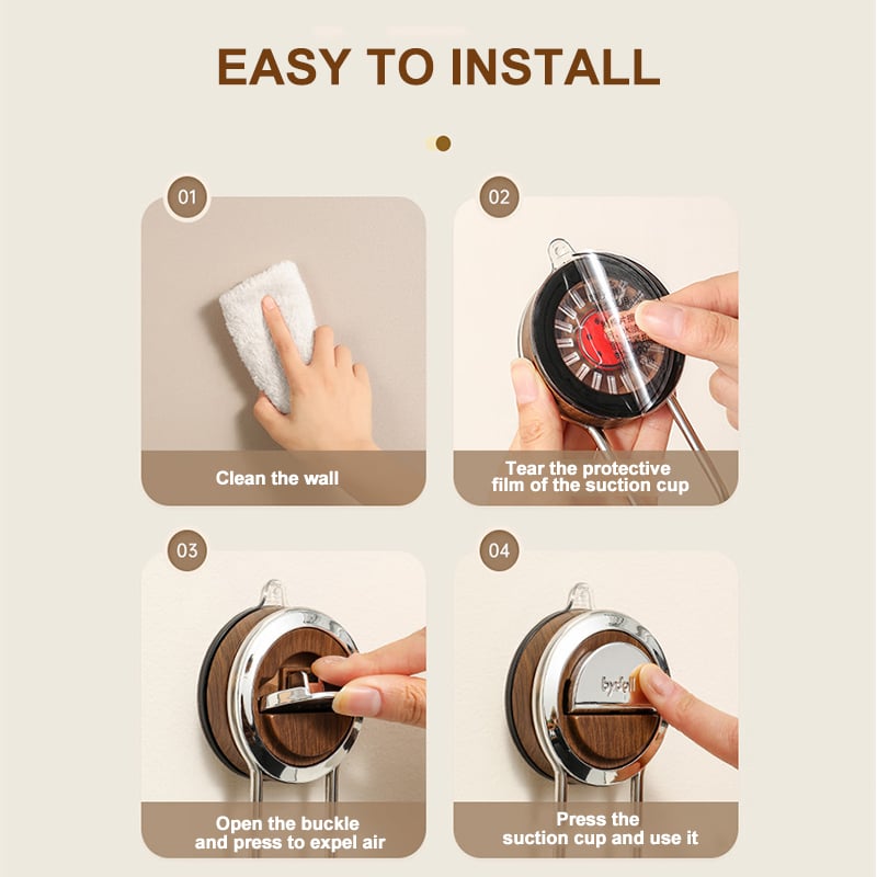 Drill-Free Paper Towel Holder – Kitchen Organizer with Suction Cup and Spring Rod Homezys