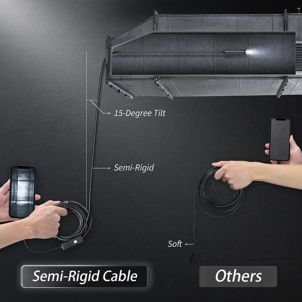 Waterproof Endoscope Camera — HD Inspection Camera with 5m Cable Homezys