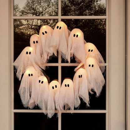 Halloween Decoration Wreath — Mysterious Ghostly Glow for Atmosphere Homezys