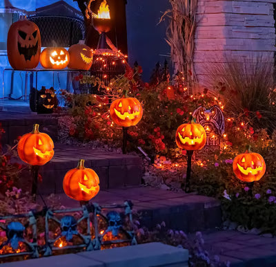 Solar Pumpkin Lantern — Outdoor Halloween Decoration with Warm Glow Homezys
