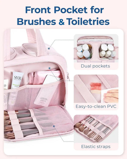 Large Capacity Wide-Open Travel Cosmetic Bag Zorenza