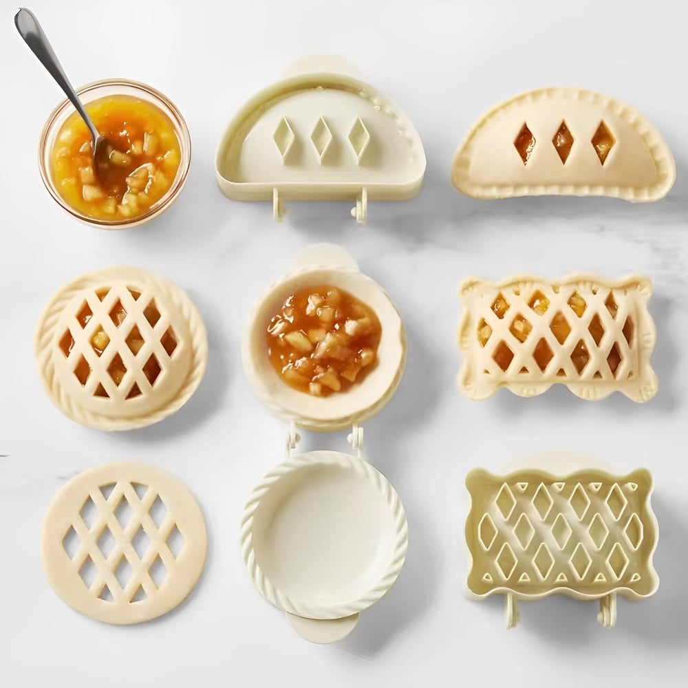 Set of Seasonal Hand Pie Molds – Foldable Plastic Molds for Easy Baking Homezys