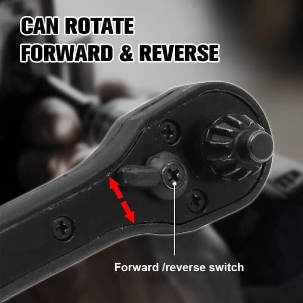 2-in-1 Drill Chuck Ratchet – Ratcheting Wrench Made of Steel with Non-Slip Handle Homezys