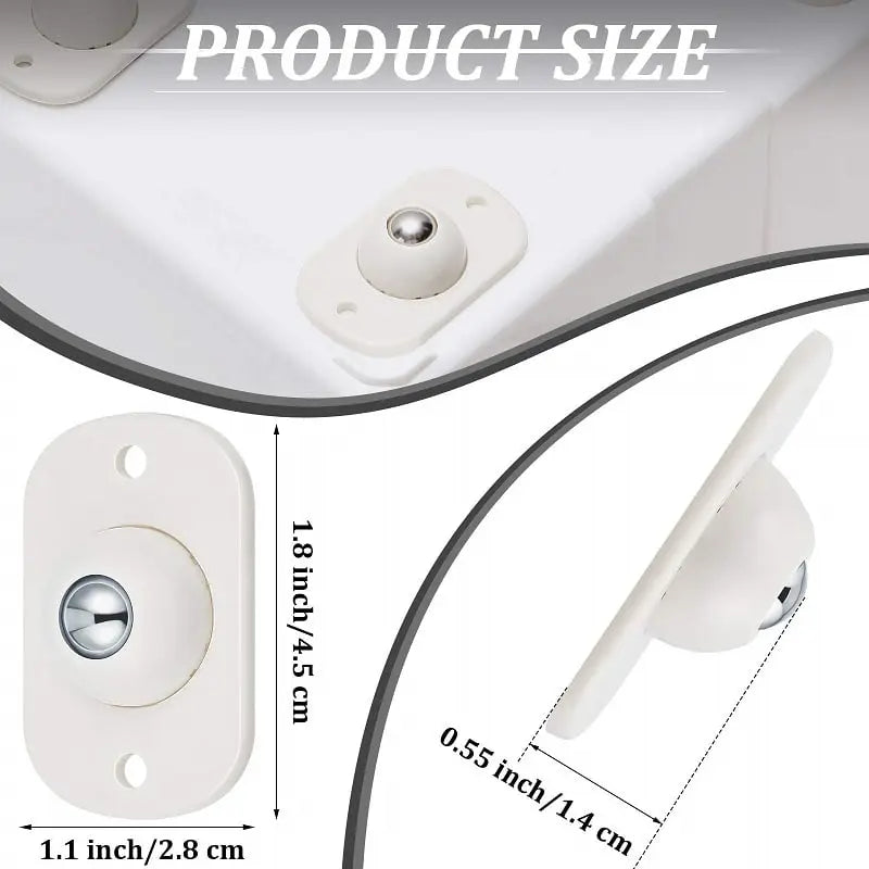 Self-adhesive 360° Mini Casters for Storage & Furniture Homezys