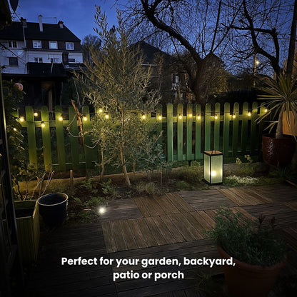 Solar-Powered Outdoor String Lights — 15 Meters Warm White LED Waterproof Homezys
