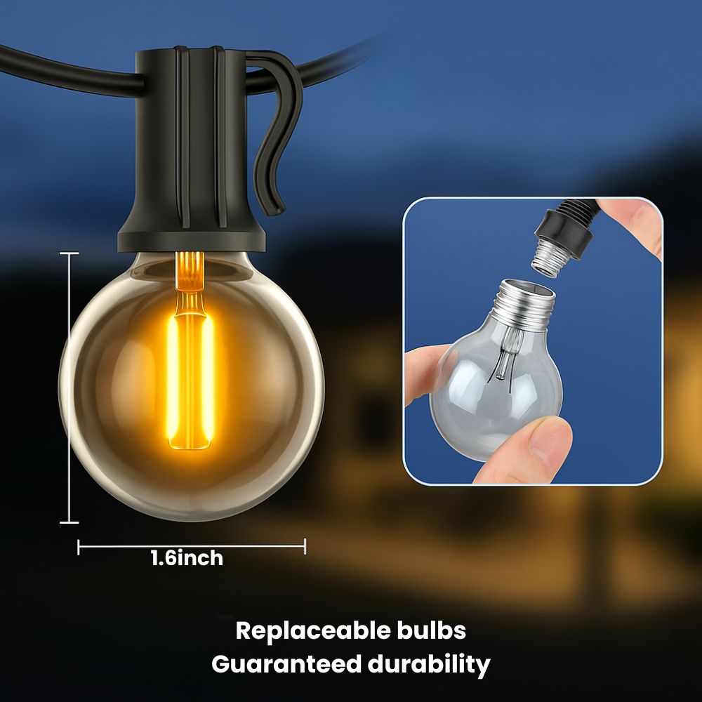 Solar-Powered Outdoor String Lights — 15 Meters Warm White LED Waterproof Homezys
