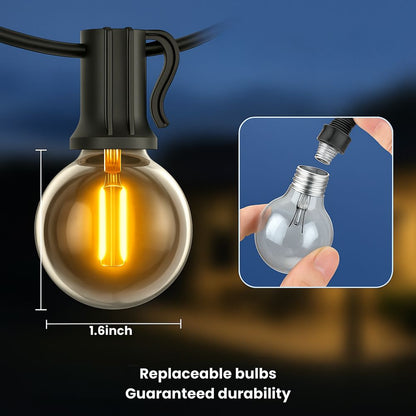 Solar-Powered Outdoor String Lights — 15 Meters Warm White LED Waterproof Homezys