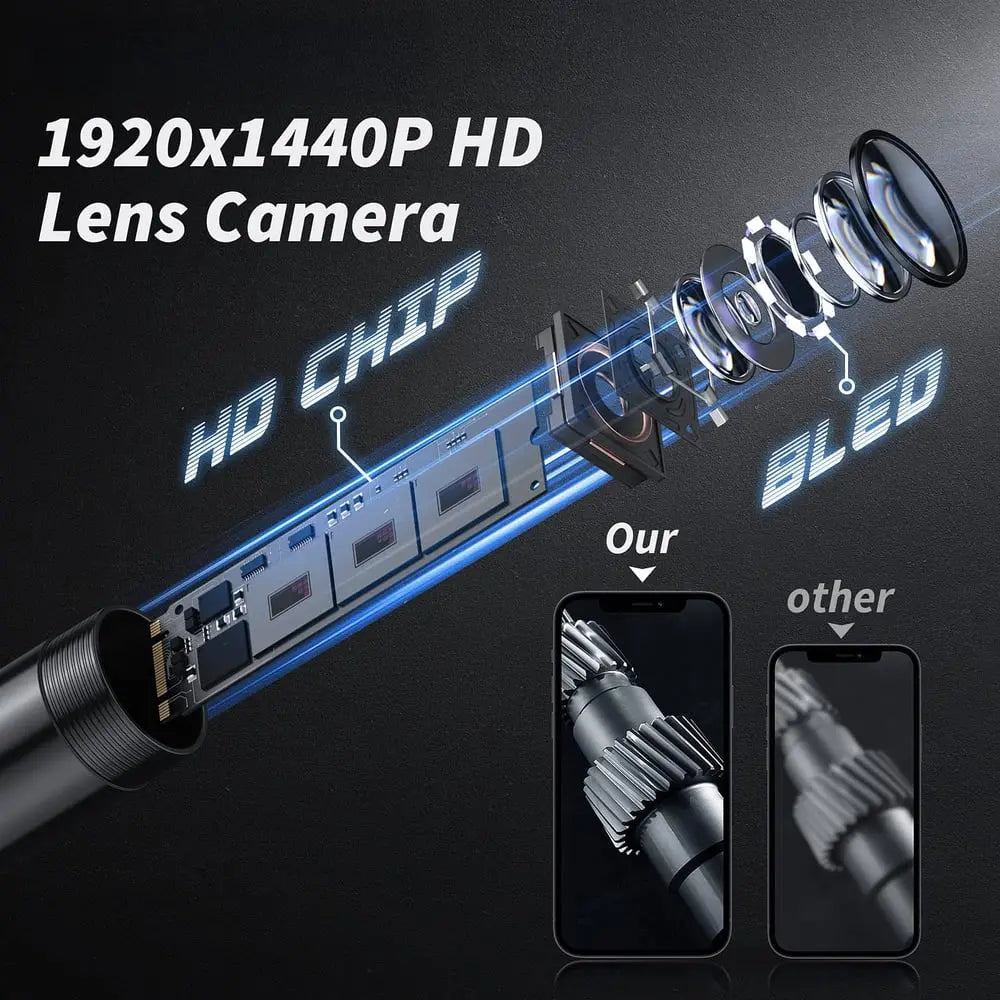 Waterproof Endoscope Camera — HD Inspection Camera with 5m Cable Homezys