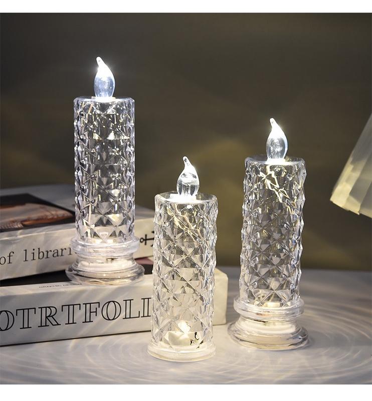 LED Crystal Candle Lights — Sparkling & Romantic Table Lighting Set of 4 Homezys