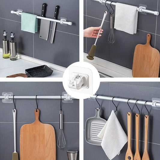 Nail-Free Adjustable Curtain Rod Hooks(Set of 2) Zorenza