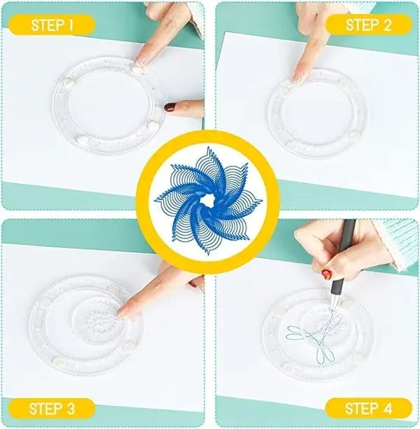 22-Piece Spiral Ruler Set – Creative Drawing with System Homezys
