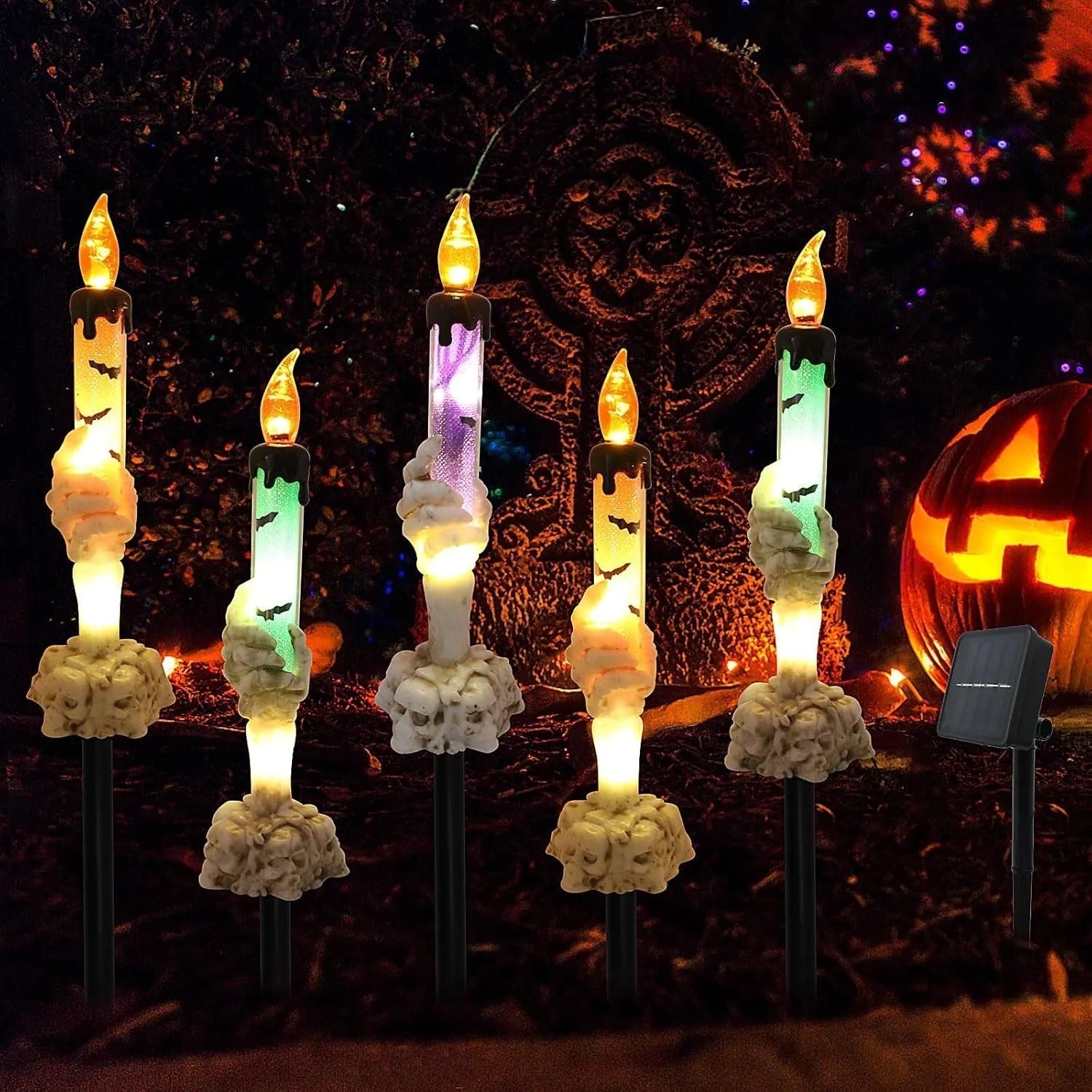 Solar Skull Candle Lantern – Spooky Light for Garden, Yard & Terrace Homezys