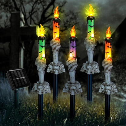 Solar Skull Candle Lantern – Spooky Light for Garden, Yard & Terrace Homezys