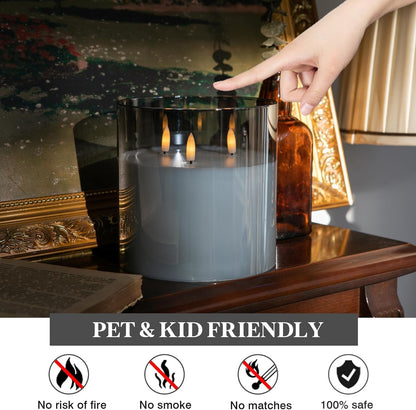 Extra Large LED Glass Candles — Cozy Atmosphere with Remote Control Homezys