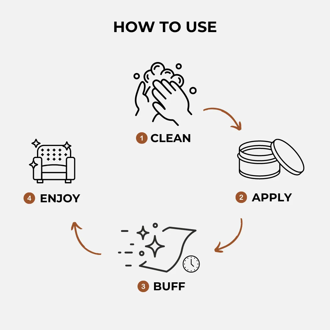 Repair balm for leather & furniture – Brings back shine and colour Homezys