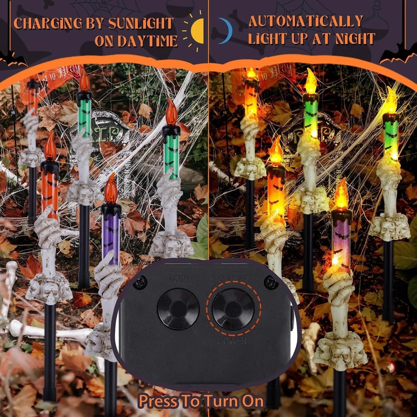 Solar Skull Candle Lantern – Spooky Light for Garden, Yard & Terrace Homezys