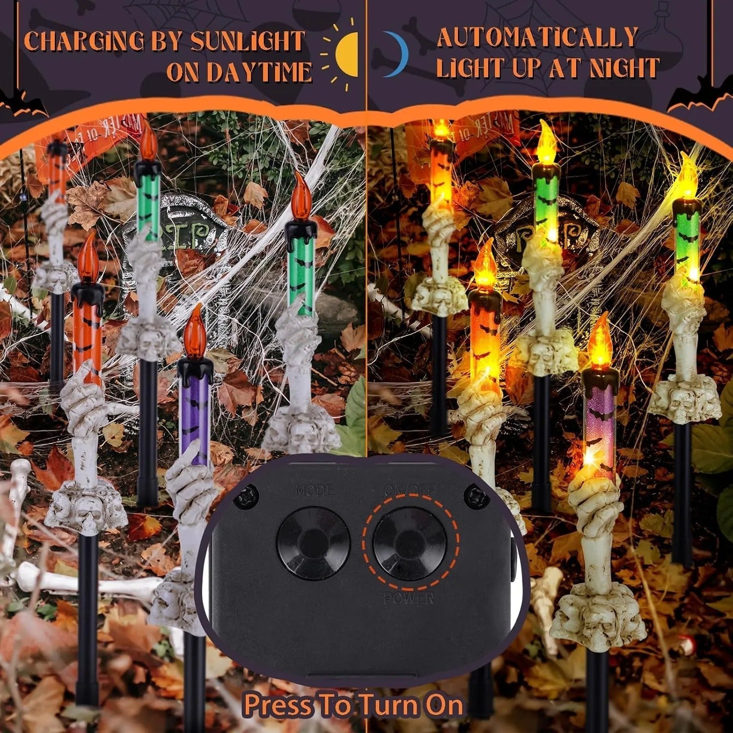 Solar Skull Candle Lantern – Spooky Light for Garden, Yard & Terrace Homezys