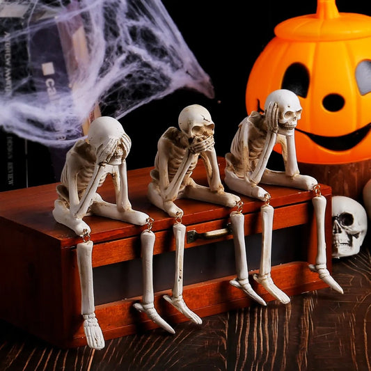 Drei weise Skelette — Kamin-Deko für Halloween Mivoza Deutschland