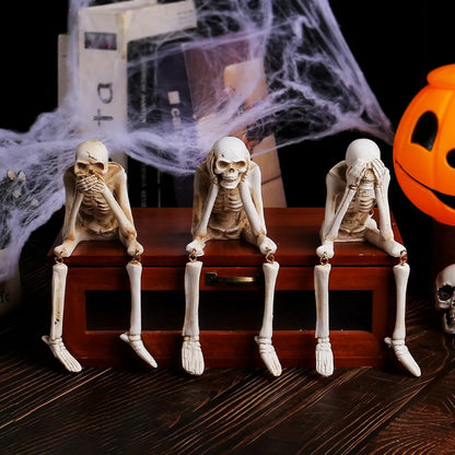 Drei weise Skelette — Kamin-Deko für Halloween Mivoza Deutschland