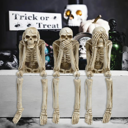 Drei weise Skelette — Kamin-Deko für Halloween Mivoza Deutschland