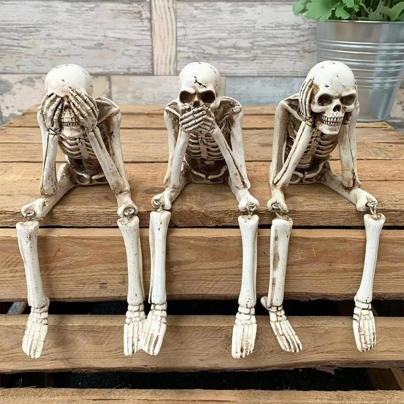 Drei weise Skelette — Kamin-Deko für Halloween Mivoza Deutschland