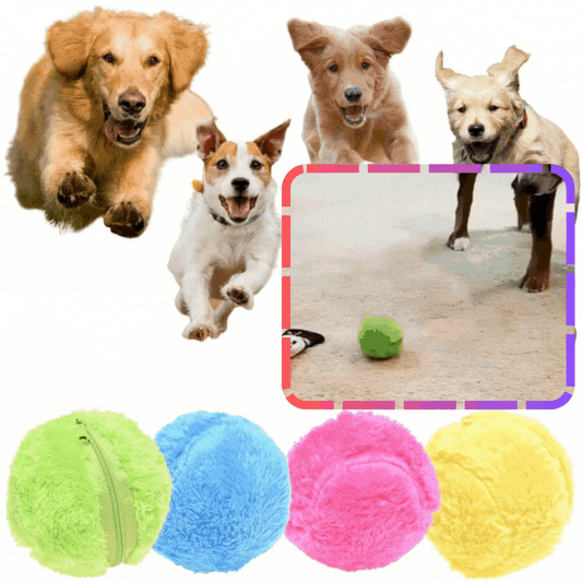 Interactive rolling ball - fun for dogs & cats (with 4 covers) Zorenza