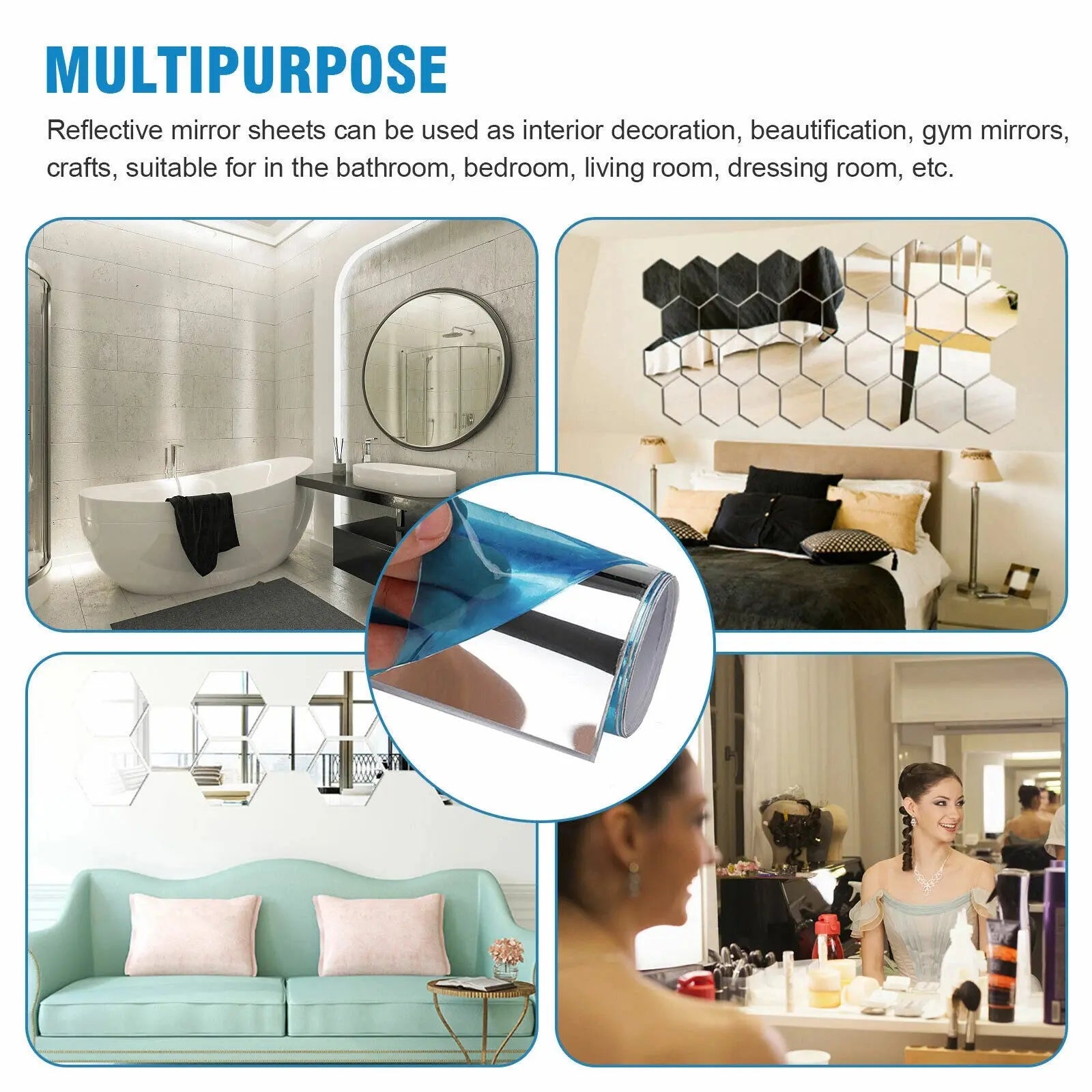 Ultra-flexible mirror - Safe and shatterproof Homezys