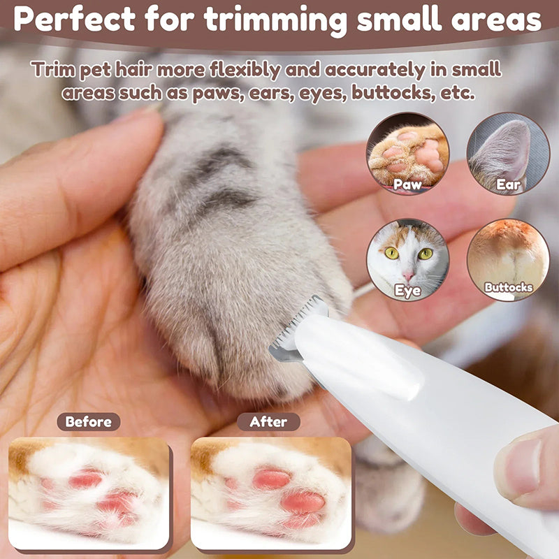 Waterproof Pet Clipper with LED Light – Stress-Free Grooming Homezys
